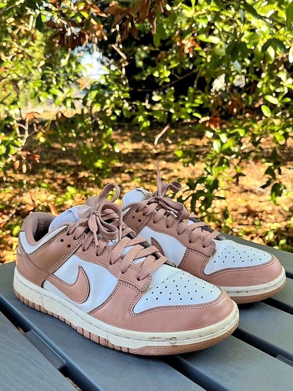 Nike Dunk Low Retro Premium "Medium Curry" Sneakers Pink & Gray
